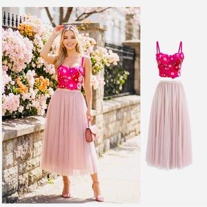 Chicwish Blush Pink Tulle Maxi Skirt